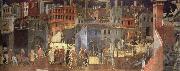 Ambrogio Lorenzetti The Effects of Good Government in the city oil painting on canvas